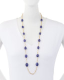 18K Yellow Gold & Tanzanite Station Necklace, 35"