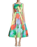 Crisscross-Back Midi Cocktail Dress
