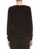 Raglan-Sleeve Printed-Front Sweater, Rainbow Cloud