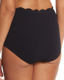 Palm Springs High-Waist Scalloped Swim Bottom
