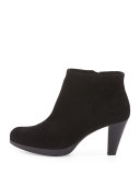 Megan Suede Heel Bootie, Black