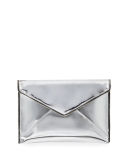 Leo Metallic Envelope Clutch Bag, Metallic Pink