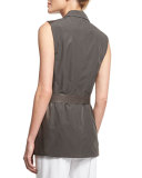 Scarlet Tailored Leather Tie-Waist Vest