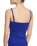 Ruched Sweetheart Solid Tankini Top, Women's