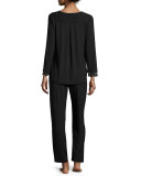 Luxe Jersey Two-Piece Pajama Set, Black