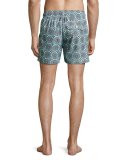 Psychedelic Robotics Printed Swim Trunks, Multicolor Pattern