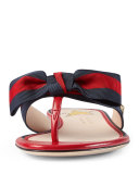 Aline Grosgrain Web Thong Sandal, Red