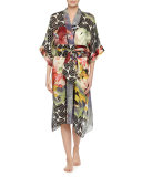 Sakura Printed Open Robe