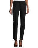 Orchard Stretch-Knit Straight-Leg Pants, Black