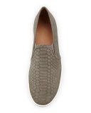 Kidmore Snake-Print Skate Shoe, Dark Gray