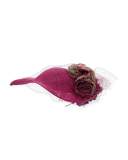 Rosette Wave Hat w/ Veil, Purple