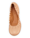 Jane Scalloped Ballerina Flat, Biscotto Nude