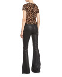 Deandrea Leopard-Print Cropped T-Shirt