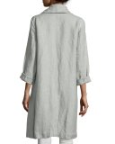 Journey Long Délavé Linen Topper Jacket, Dark Pearl