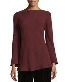 Lucca Long-Sleeve Silk Blouse 