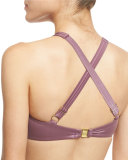 Liquid By Luxe Twisted High-Neck Swim Top
