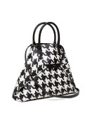 Ai Medium Top-Handle Houndstooth Shoulder Bag
