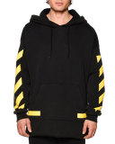 Pullover Hoodie w/Arrows, Black/Yellow