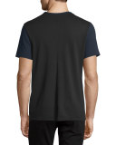 Colorblock Short-Sleeve Jersey Tee, Navy