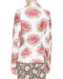 Fenice Floral Classic Blazer, White/Multi