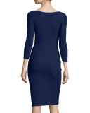 Paoletta Draped Cocktail Dress, Navy