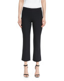 Onyx Flare-Leg Cropped Pants, Black