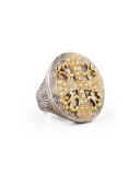 Classic Diamond Pave Large Oval Cross Ring