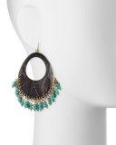 Vuka Beaded Dark Horn Earrings