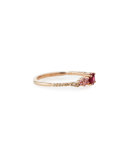 Ruby, Pink Sapphire & Diamond Ring in 18K Rose Gold, Size 6.5
