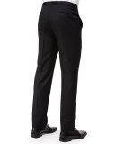 Peak-Lapel One-Button Wool Tuxedo, Black