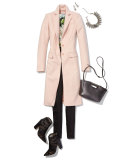 Gardner Button-Front Long Coat, Blush