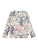 Ruth Long-Sleeve Floral Jersey Tee, Multicolor, Size 3-10