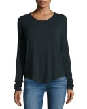 Hudson Heathered Long-Sleeve T-Shirt, Scarab/Black