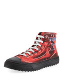 Men's High-Top Sneaker with Trompe l'Oeil Effect