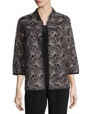 Laser Leaf Embroidered Jacket 