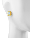 Putto Intaglio Clip/Post Earrings, Cerulean