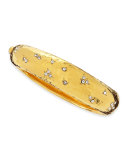 Hammered Gold-Plated Bracelet with Scattered Crystals
