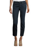 Classic Slim Cropped Jeans w/ Raw Edge