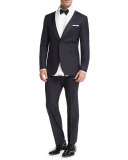 Satin Peak-Lapel Tuxedo, Navy