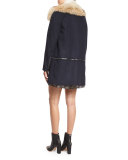 Makai Printed Silk Boho Dress, Shadow Blue