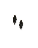 Brook Druzy Post Earrings, Black Metallic