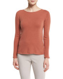 Long-Sleeve Rolled-Neck Sweater, Blush