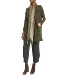 Boiled Wool Long Vest, Caper  