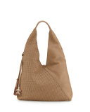 Canotta Woven Leather Hobo Bag, Dark Taupe