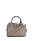 Mini Rockie Leather Satchel Bag, Mink Gray