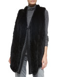 Sleeveless Fur Vest w/Sweater Back