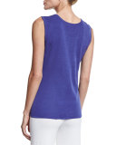 Scoop-Neck Knit Tank, Storm, Petite 