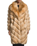 Fox-Collar Sable-Fur Coat, Tan