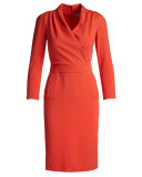 Bracelet-Sleeve Surplice-Front Sheath Dress, Matisse Red