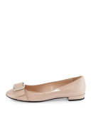 Patent Buckle Ballerina Flat, Black (Nero)